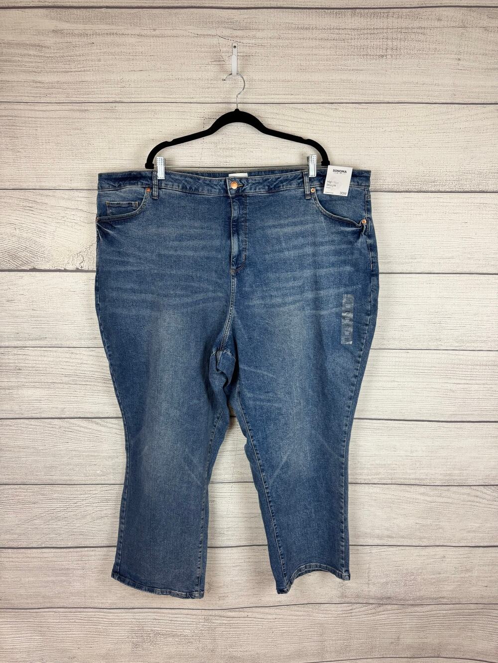 Sonoma Plus Size High Rise Stretch Straight Leg Jeans Size 30W